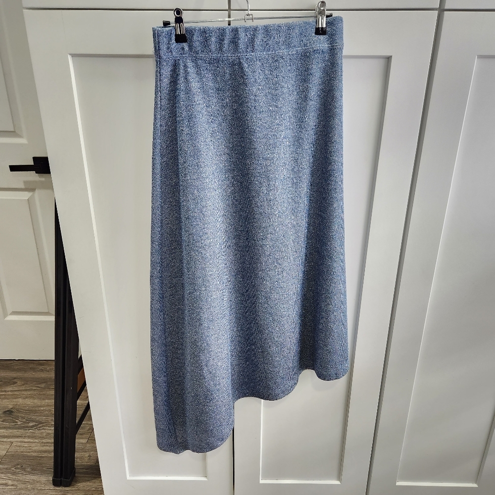 Hunter Bell Adrianna Skirt Crystal Blue Assymetrical Hem Midi Size Small